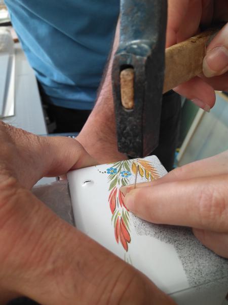 Making a pinhole on a box, 2019, Lausanne