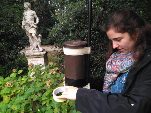 Photographing Apolo with a round metal pinhole camera from 1994, 2019, Lausanne